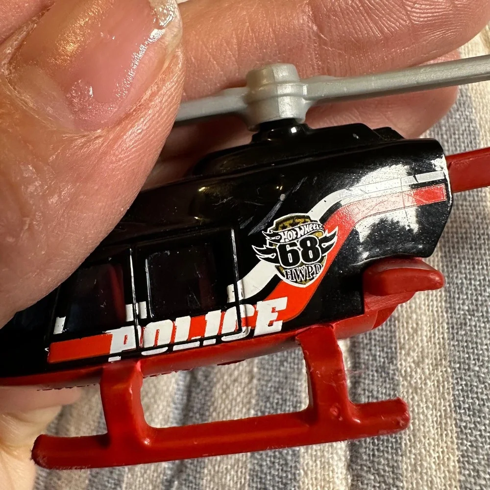 Hot Wheels Propper‎ Chopper Police Helicopter Black Red 2015 Mattel J48 Diecast